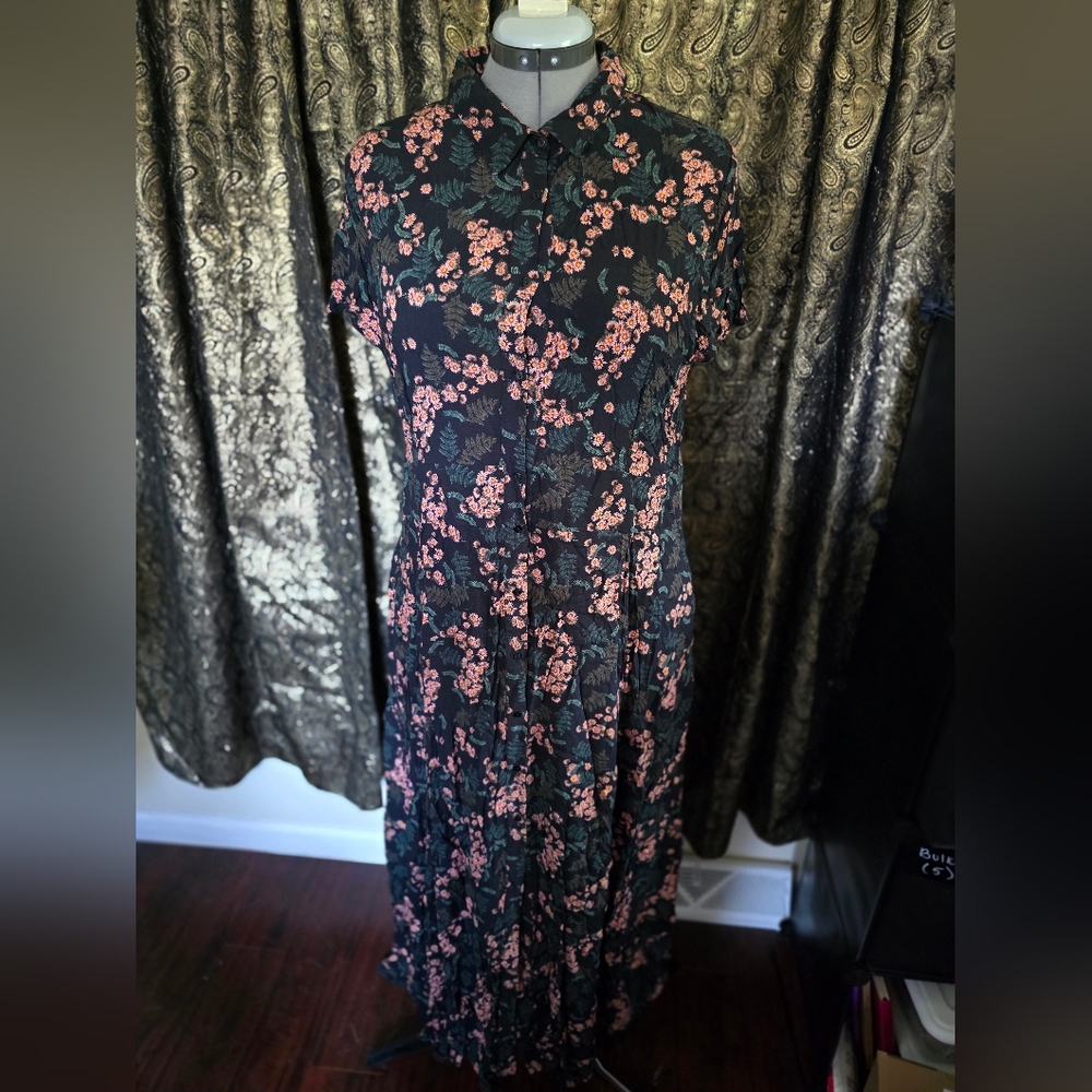 Floral Black Dress